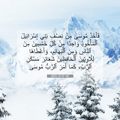 Picture 07 - اَلْعَدَد 31:47 AVD - فَأَخَذَ مُوسَى مِنْ - Bible Verse Picture