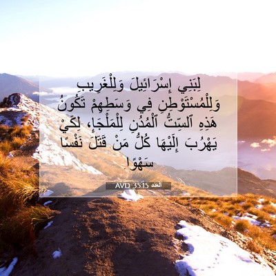 Picture 07 - اَلْعَدَد 35:15 AVD - لِبَنِي إِسْرَائِيلَ - Bible Verse Picture