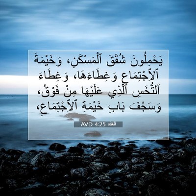 Picture 07 - اَلْعَدَد 4:25 AVD - يَحْمِلُونَ شُقَقَ - Bible Verse Picture