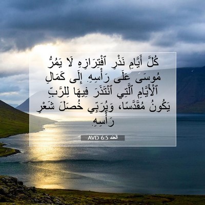Picture 07 - اَلْعَدَد 6:5 AVD - كُلَّ أَيَّامِ نَذْرِ - Bible Verse Picture