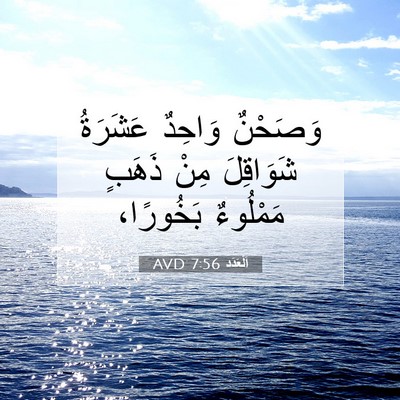 Picture 07 - اَلْعَدَد 7:56 AVD - وَصَحْنٌ وَاحِدٌ عَشَرَةُ - Bible Verse Picture