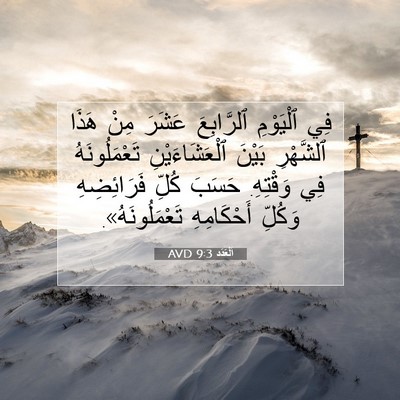 Picture 07 - اَلْعَدَد 9:3 AVD - فِي ٱلْيَوْمِ ٱلرَّابِعَ - Bible Verse Picture