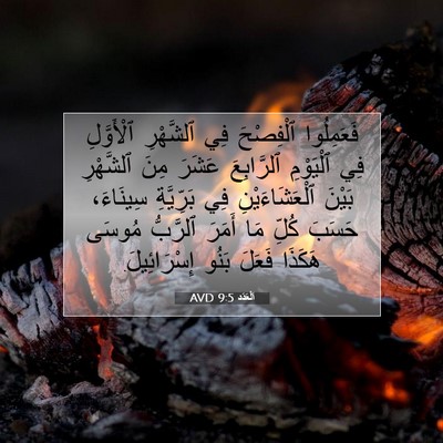 Picture 07 - اَلْعَدَد 9:5 AVD - فَعَمِلُوا ٱلْفِصْحَ فِي - Bible Verse Picture