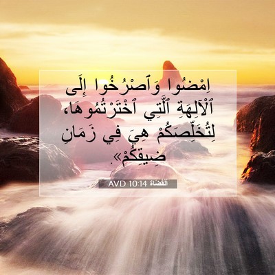 Picture 07 - اَلْقُضَاة 10:14 AVD - اِمْضُوا وَٱصْرُخُوا - Bible Verse Picture