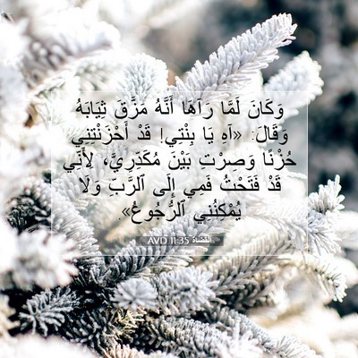 Picture 07 - اَلْقُضَاة 11:35 AVD - وَكَانَ لَمَّا رَآهَا - Bible Verse Picture