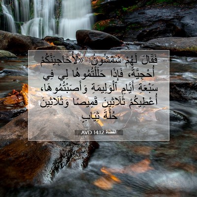 Picture 07 - اَلْقُضَاة 14:12 AVD - فَقَالَ لَهُمْ شَمْشُونُ: - Bible Verse Picture