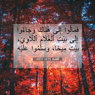 Picture 07 - اَلْقُضَاة 18:15 AVD - فَمَالُوا إِلَى هُنَاكَ - Bible Verse Picture
