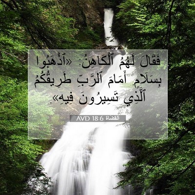 Picture 07 - اَلْقُضَاة 18:6 AVD - فَقَالَ لَهُمُ ٱلْكَاهِنُ: - Bible Verse Picture