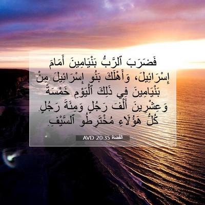 Picture 07 - اَلْقُضَاة 20:35 AVD - فَضَرَبَ ٱلرَّبُّ - Bible Verse Picture
