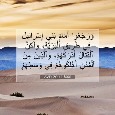 Picture 07 - اَلْقُضَاة 20:42 AVD - وَرَجَعُوا أَمَامَ بَنِي - Bible Verse Picture