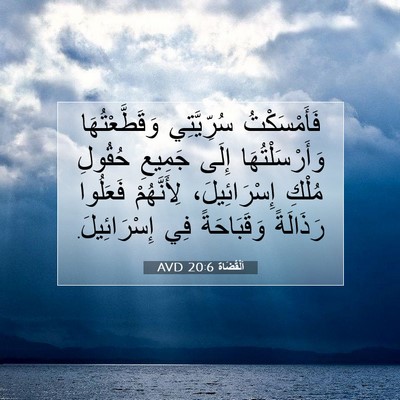 Picture 07 - اَلْقُضَاة 20:6 AVD - فَأَمْسَكْتُ سُرِّيَّتِي - Bible Verse Picture