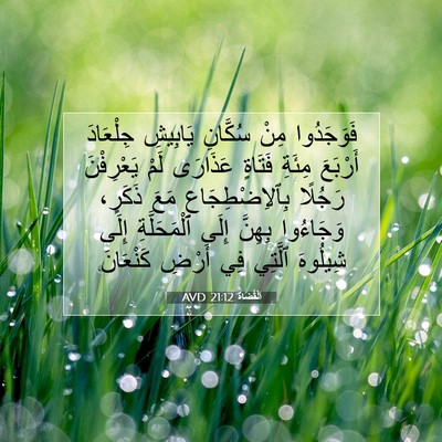Picture 07 - اَلْقُضَاة 21:12 AVD - فَوَجَدُوا مِنْ سُكَّانِ - Bible Verse Picture