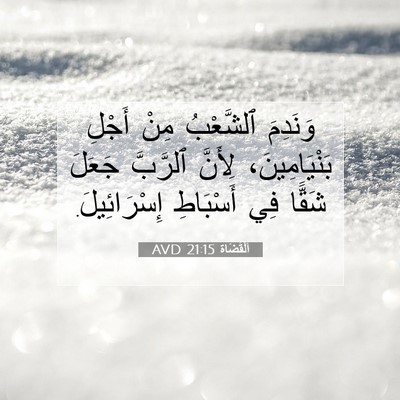 Picture 07 - اَلْقُضَاة 21:15 AVD - وَنَدِمَ ٱلشَّعْبُ مِنْ - Bible Verse Picture