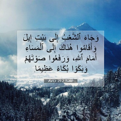 Picture 07 - اَلْقُضَاة 21:2 AVD - وَجَاءَ ٱلشَّعْبُ إِلَى - Bible Verse Picture