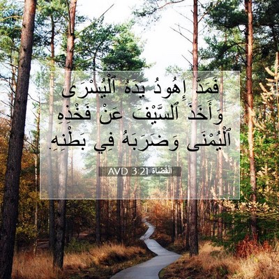 Picture 07 - اَلْقُضَاة 3:21 AVD - فَمَدَّ إِهُودُ يَدَهُ - Bible Verse Picture