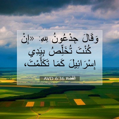 Picture 07 - اَلْقُضَاة 6:36 AVD - وَقَالَ جِدْعُونُ لِلهِ: - Bible Verse Picture