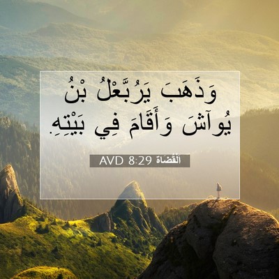 Picture 07 - اَلْقُضَاة 8:29 AVD - وَذَهَبَ يَرُبَّعْلُ بْنُ - Bible Verse Picture