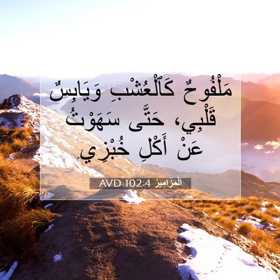 Picture 07 - اَلْمَزَامِيرُ 102:4 AVD - مَلْفُوحٌ كَٱلْعُشْبِ - Bible Verse Picture