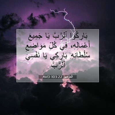 Picture 07 - اَلْمَزَامِيرُ 103:22 AVD - بَارِكُوا ٱلرَّبَّ يَا - Bible Verse Picture