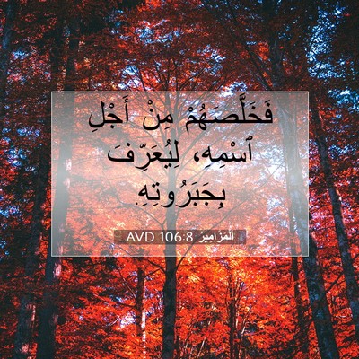 Picture 07 - اَلْمَزَامِيرُ 106:8 AVD - فَخَلَّصَهُمْ مِنْ أَجْلِ - Bible Verse Picture