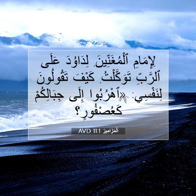 Picture 07 - اَلْمَزَامِيرُ 11:1 AVD - لِإِمَامِ ٱلْمُغَنِّينَ. - Bible Verse Picture