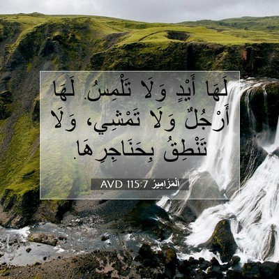Picture 07 - اَلْمَزَامِيرُ 115:7 AVD - لَهَا أَيْدٍ وَلَا - Bible Verse Picture