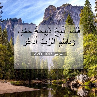 Picture 07 - اَلْمَزَامِيرُ 116:17 AVD - فَلَكَ أَذْبَحُ ذَبِيحَةَ - Bible Verse Picture