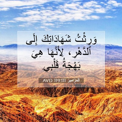 Picture 07 - اَلْمَزَامِيرُ 119:111 AVD - وَرِثْتُ شَهَادَاتِكَ - Bible Verse Picture