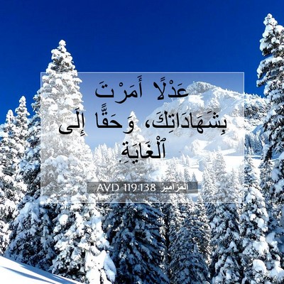 Picture 07 - اَلْمَزَامِيرُ 119:138 AVD - عَدْلًا أَمَرْتَ - Bible Verse Picture