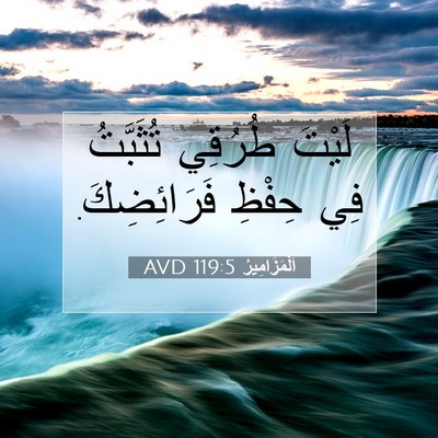 Picture 07 - اَلْمَزَامِيرُ 119:5 AVD - لَيْتَ طُرُقِي تُثَبَّتُ - Bible Verse Picture
