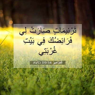 Picture 07 - اَلْمَزَامِيرُ 119:54 AVD - تَرْنِيمَاتٍ صَارَتْ لِي - Bible Verse Picture