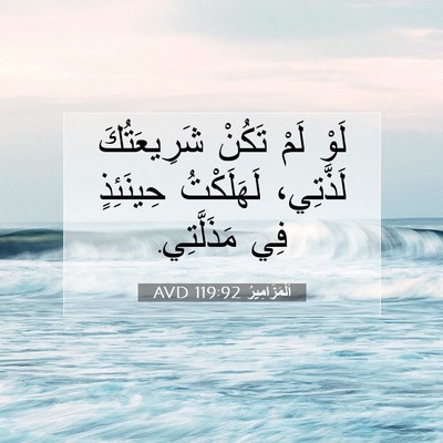 Picture 07 - اَلْمَزَامِيرُ 119:92 AVD - لَوْ لَمْ تَكُنْ - Bible Verse Picture