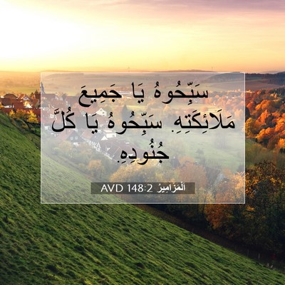 Picture 07 - اَلْمَزَامِيرُ 148:2 AVD - سَبِّحُوهُ يَا جَمِيعَ - Bible Verse Picture