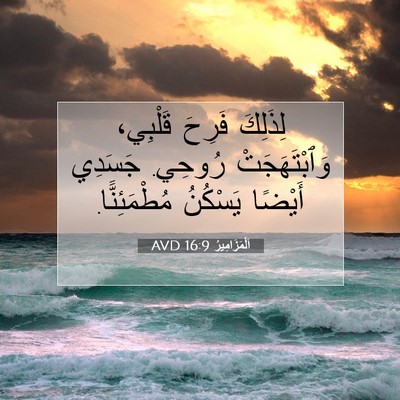Picture 07 - اَلْمَزَامِيرُ 16:9 AVD - لِذَلِكَ فَرِحَ قَلْبِي، - Bible Verse Picture