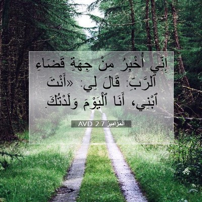Picture 07 - اَلْمَزَامِيرُ 2:7 AVD - إِنِّي أُخْبِرُ مِنْ - Bible Verse Picture