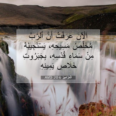 Picture 07 - اَلْمَزَامِيرُ 20:6 AVD - اَلْآنَ عَرَفْتُ أَنَّ - Bible Verse Picture