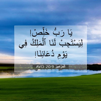Picture 07 - اَلْمَزَامِيرُ 20:9 AVD - يَا رَبُّ خَلِّصْ! - Bible Verse Picture