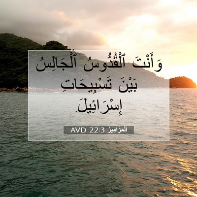Picture 07 - اَلْمَزَامِيرُ 22:3 AVD - وَأَنْتَ ٱلْقُدُّوسُ - Bible Verse Picture