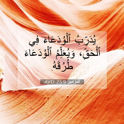 Picture 07 - اَلْمَزَامِيرُ 25:9 AVD - يُدَرِّبُ ٱلْوُدَعَاءَ - Bible Verse Picture