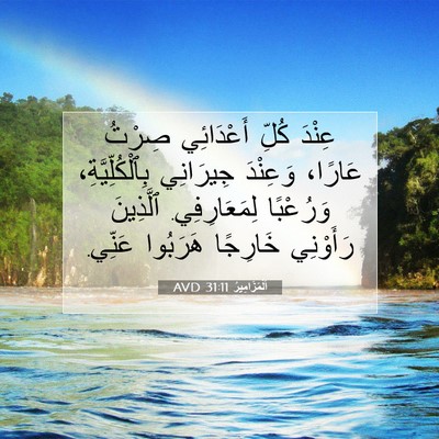 Picture 07 - اَلْمَزَامِيرُ 31:11 AVD - عِنْدَ كُلِّ أَعْدَائِي - Bible Verse Picture