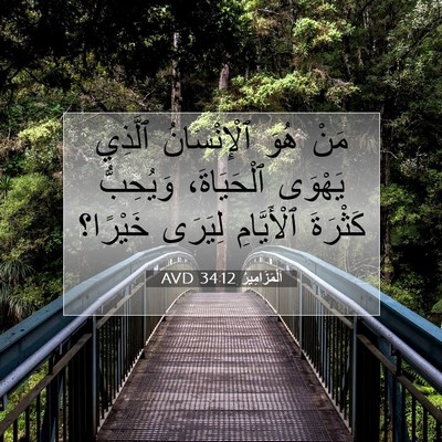 Picture 07 - اَلْمَزَامِيرُ 34:12 AVD - مَنْ هُوَ ٱلْإِنْسَانُ - Bible Verse Picture