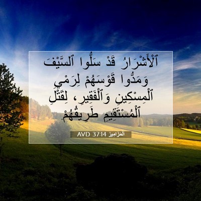 Picture 07 - اَلْمَزَامِيرُ 37:14 AVD - ٱلْأَشْرَارُ قَدْ سَلُّوا - Bible Verse Picture