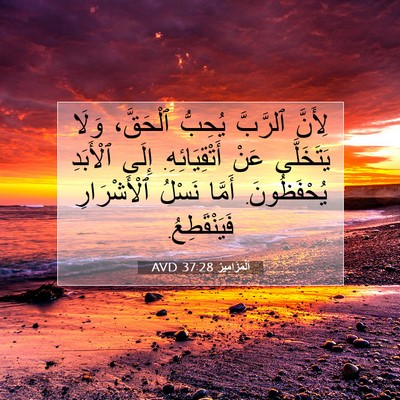 Picture 07 - اَلْمَزَامِيرُ 37:28 AVD - لِأَنَّ ٱلرَّبَّ يُحِبُّ - Bible Verse Picture