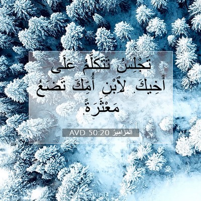 Picture 07 - اَلْمَزَامِيرُ 50:20 AVD - تَجْلِسُ تَتَكَلَّمُ - Bible Verse Picture
