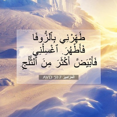 Picture 07 - اَلْمَزَامِيرُ 51:7 AVD - طَهِّرْنِي بِٱلزُّوفَا - Bible Verse Picture