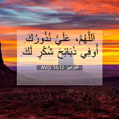 Picture 07 - اَلْمَزَامِيرُ 56:12 AVD - اَللَّهُمَّ، عَلَيَّ - Bible Verse Picture