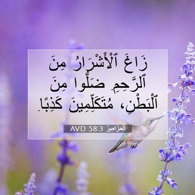Picture 07 - اَلْمَزَامِيرُ 58:3 AVD - زَاغَ ٱلْأَشْرَارُ مِنَ - Bible Verse Picture