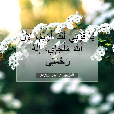 Picture 07 - اَلْمَزَامِيرُ 59:17 AVD - يَا قُوَّتِي لَكَ - Bible Verse Picture