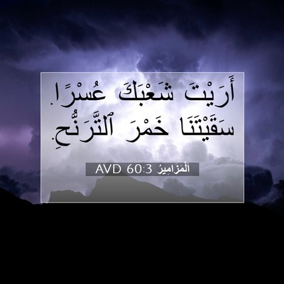 Picture 07 - اَلْمَزَامِيرُ 60:3 AVD - أَرَيْتَ شَعْبَكَ عُسْرًا. - Bible Verse Picture