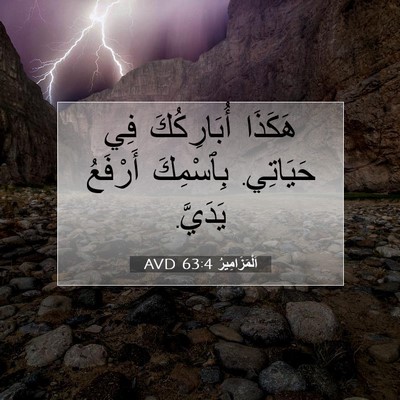Picture 07 - اَلْمَزَامِيرُ 63:4 AVD - هَكَذَا أُبَارِكُكَ فِي - Bible Verse Picture